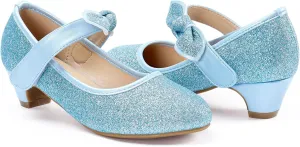 ADAMUMU Little Girls Princess Shoes Glittler Dress Shoes for Gilrs Toddler Girl Heels for Christmas Parties and Holiday Celebrations