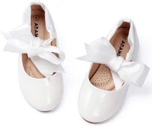 ADAMUMU Toddler Dress Shoes Flower Girl Shoes for Weeding Cute Toddler Mary Jane Shoes Lace Flore Ballet Flat for Walking, Jumping