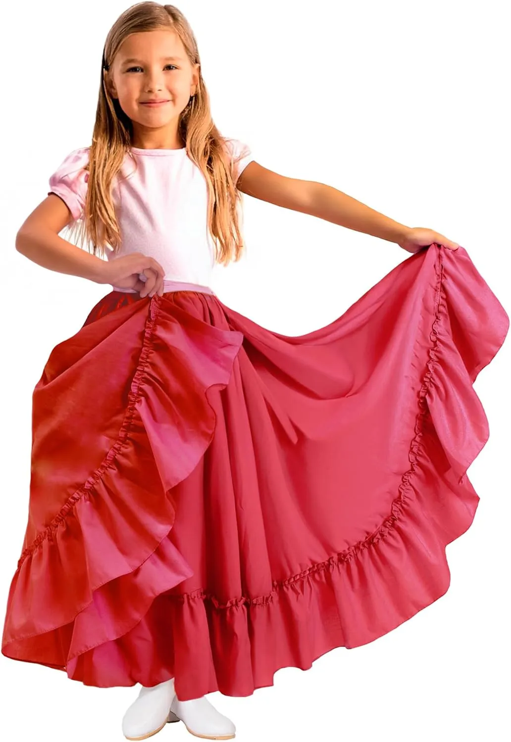 Adjustable Professional Dance Skirt for Girls | Folkloric Mexican Dance, Bomba or Flamenco |