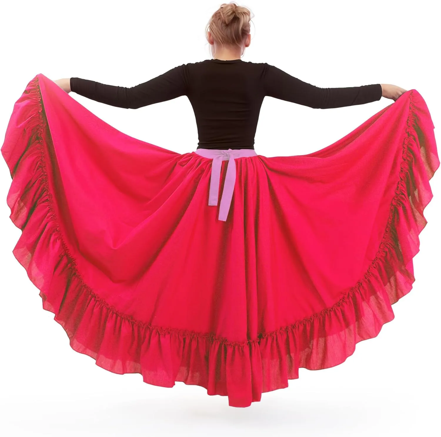 Adjustable Professional Dance Skirt for Girls | Folkloric Mexican Dance, Bomba or Flamenco |