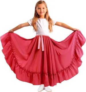 Adjustable Professional Dance Skirt for Girls | Folkloric Mexican Dance, Bomba or Flamenco |