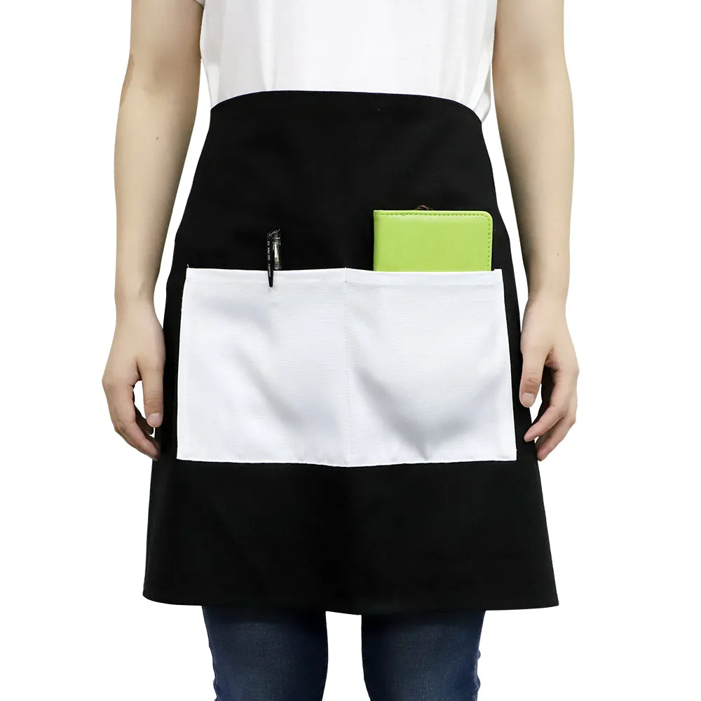 Adult Waist Apron with Pocket - Black