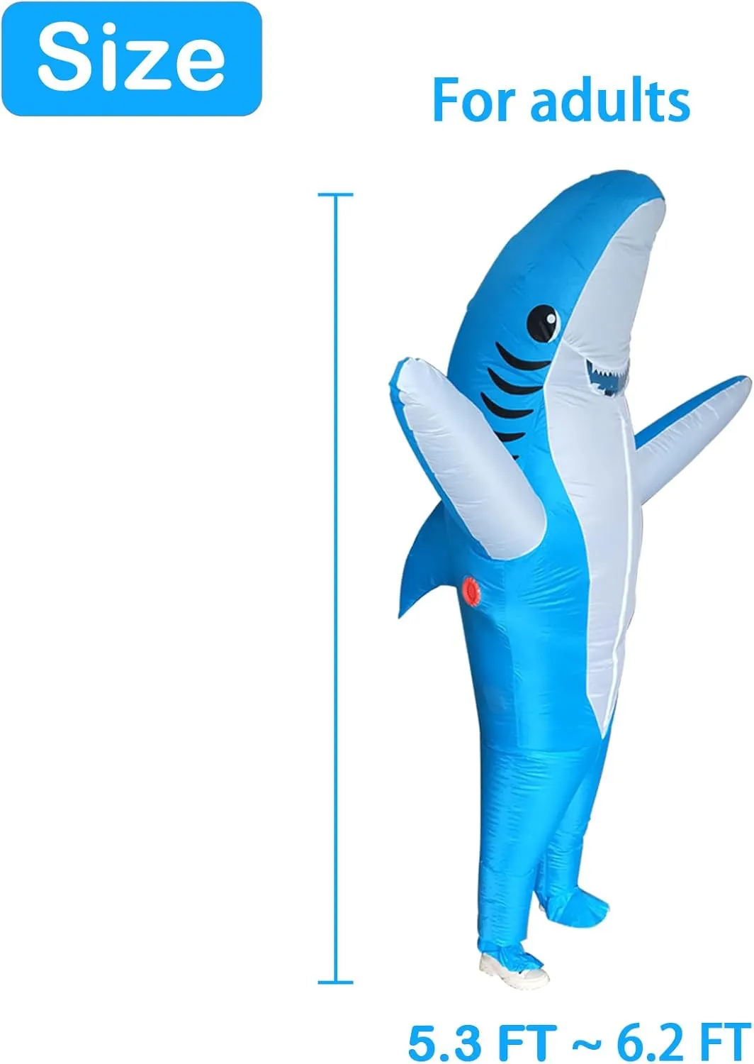 Adults Inflatable Halloween Costumes Blow Up Shark Costume for Halloween, Birthday Gift Cos Play Party