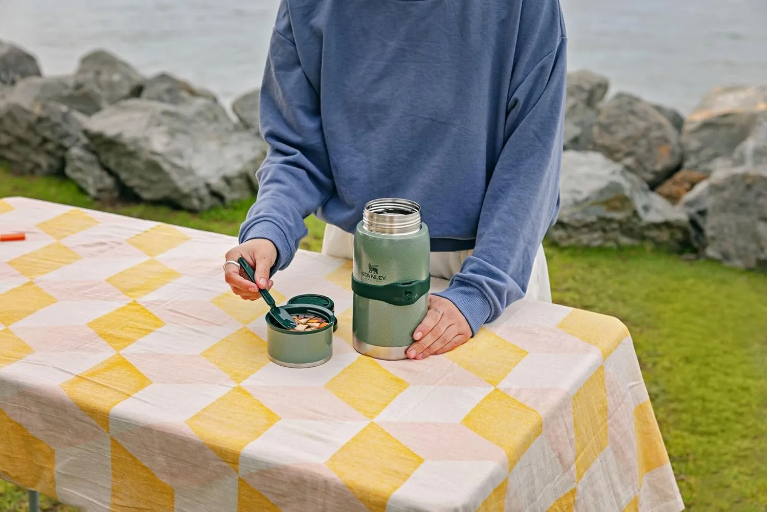 Adventure To-Go Food Jar and Spork | Vacuum Insulated Thermos Food Container | Stainless Steel | BPA-Free