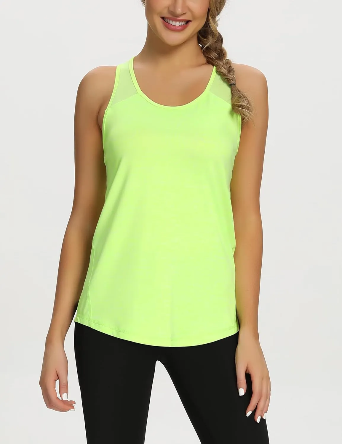 Aeuui 5 Pack Womens Workout Tops Mesh Racerback Tank Tops Sleeveless Athletic Gym Yoga Shirts
