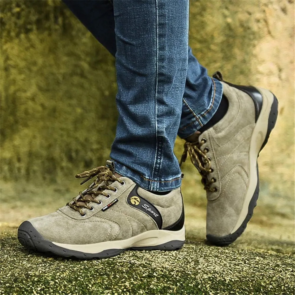 ailishabroy Men's Invisible Increase 2.36in Casual Leather Shoes Lace up Running Shoes senakers