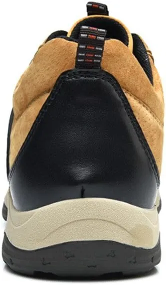 ailishabroy Men's Invisible Increase 2.36in Casual Leather Shoes Lace up Running Shoes senakers