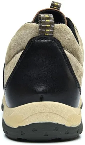 ailishabroy Men's Invisible Increase 2.36in Casual Leather Shoes Lace up Running Shoes senakers