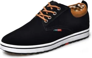ailishabroy Men's Invisible Increase 2.36in Casual Leather Shoes Lace up Running Shoes senakers