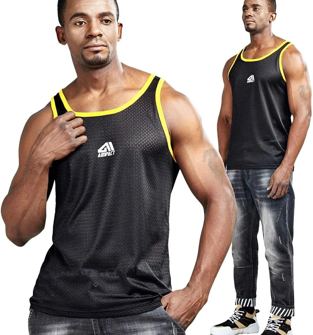 AIMPACT Men Athletic Workout Tank Top Mesh Casual Sleeveless Shirts