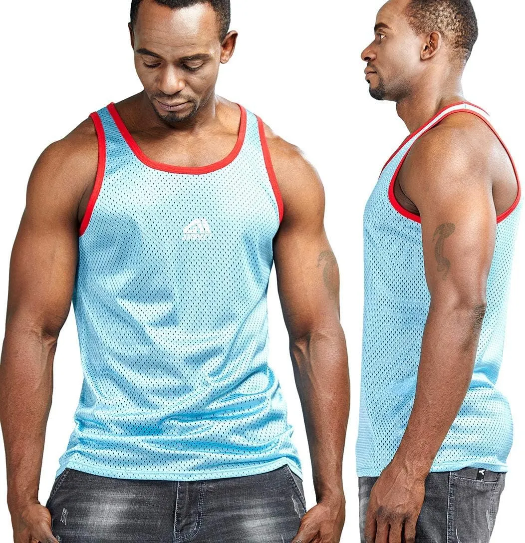 AIMPACT Men Athletic Workout Tank Top Mesh Casual Sleeveless Shirts