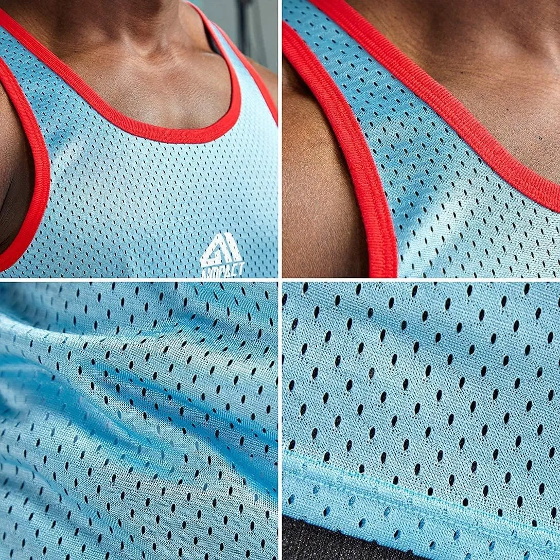 AIMPACT Men Athletic Workout Tank Top Mesh Casual Sleeveless Shirts