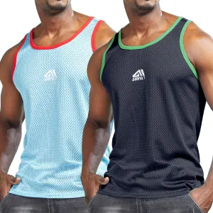 AIMPACT Men Athletic Workout Tank Top Mesh Casual Sleeveless Shirts