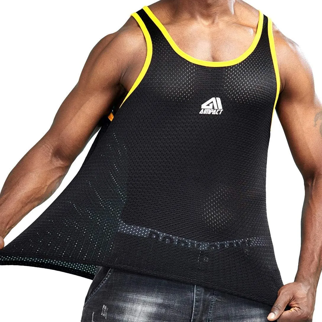 AIMPACT Men Athletic Workout Tank Top Mesh Casual Sleeveless Shirts