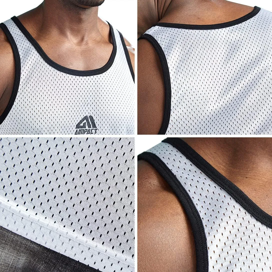 AIMPACT Men Athletic Workout Tank Top Mesh Casual Sleeveless Shirts