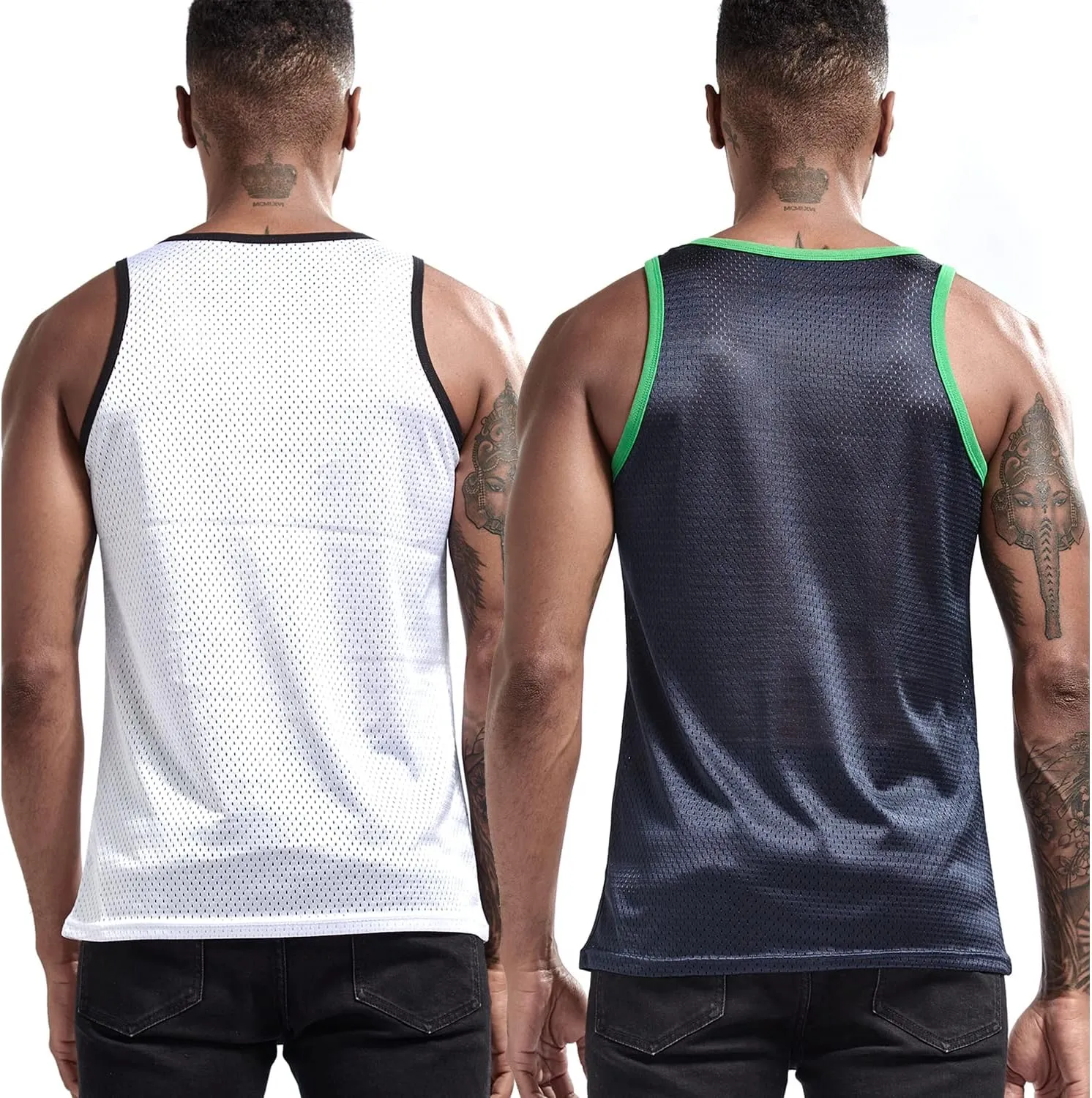 AIMPACT Men Athletic Workout Tank Top Mesh Casual Sleeveless Shirts