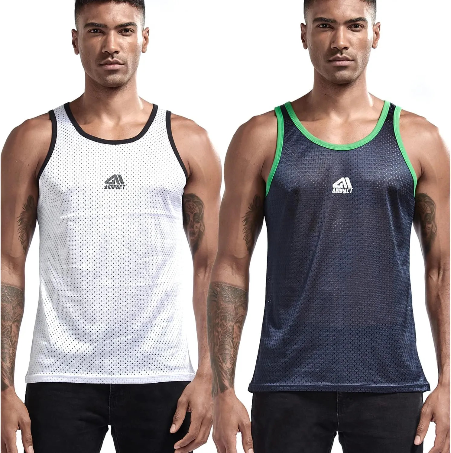 AIMPACT Men Athletic Workout Tank Top Mesh Casual Sleeveless Shirts