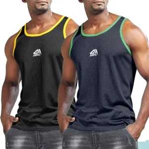 AIMPACT Men Athletic Workout Tank Top Mesh Casual Sleeveless Shirts
