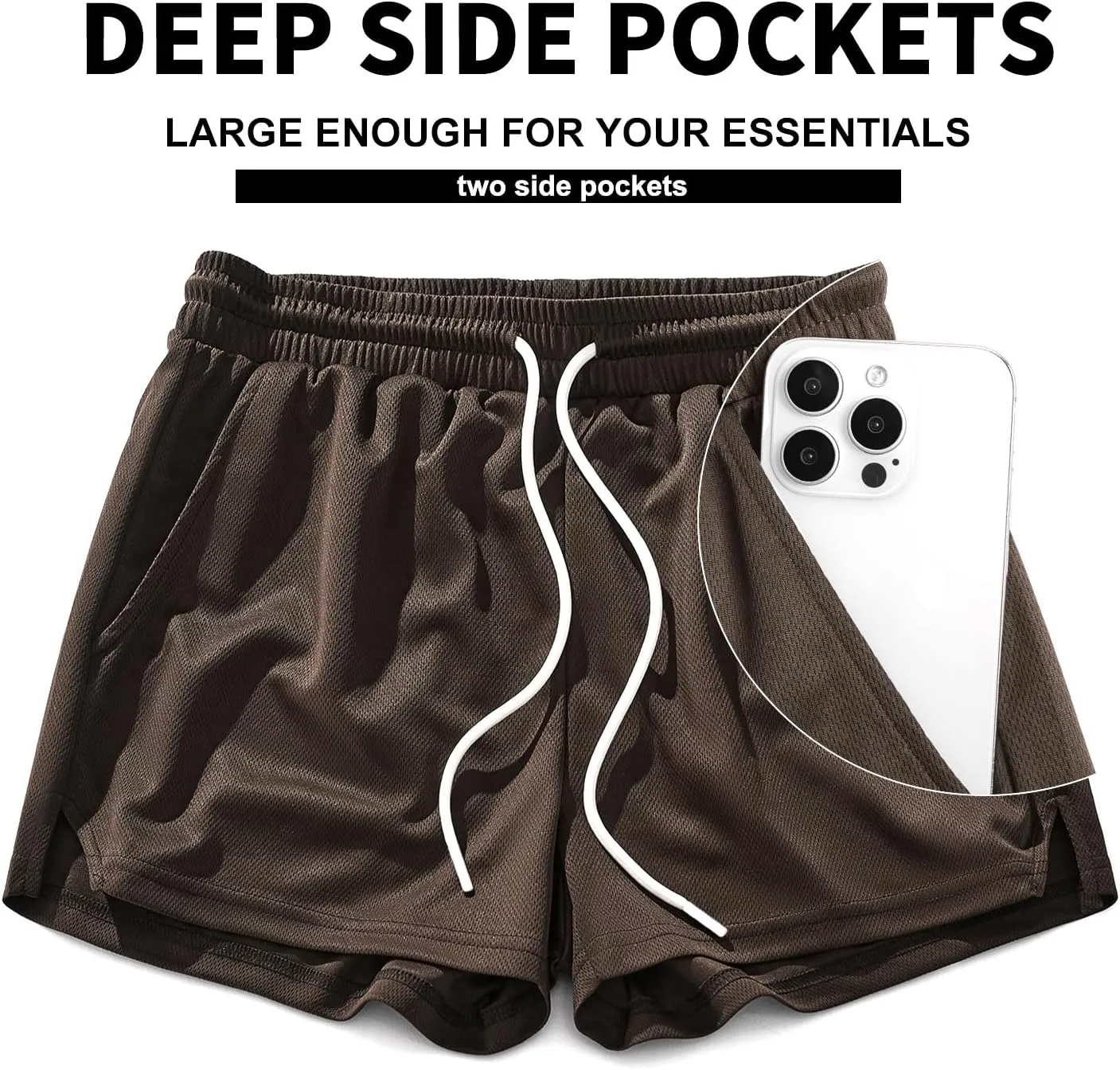 AIMPACT Mens Mesh Running Shorts 3 Inch Quick Dry Gym Athletic Workout Shorts for Men with Pockets