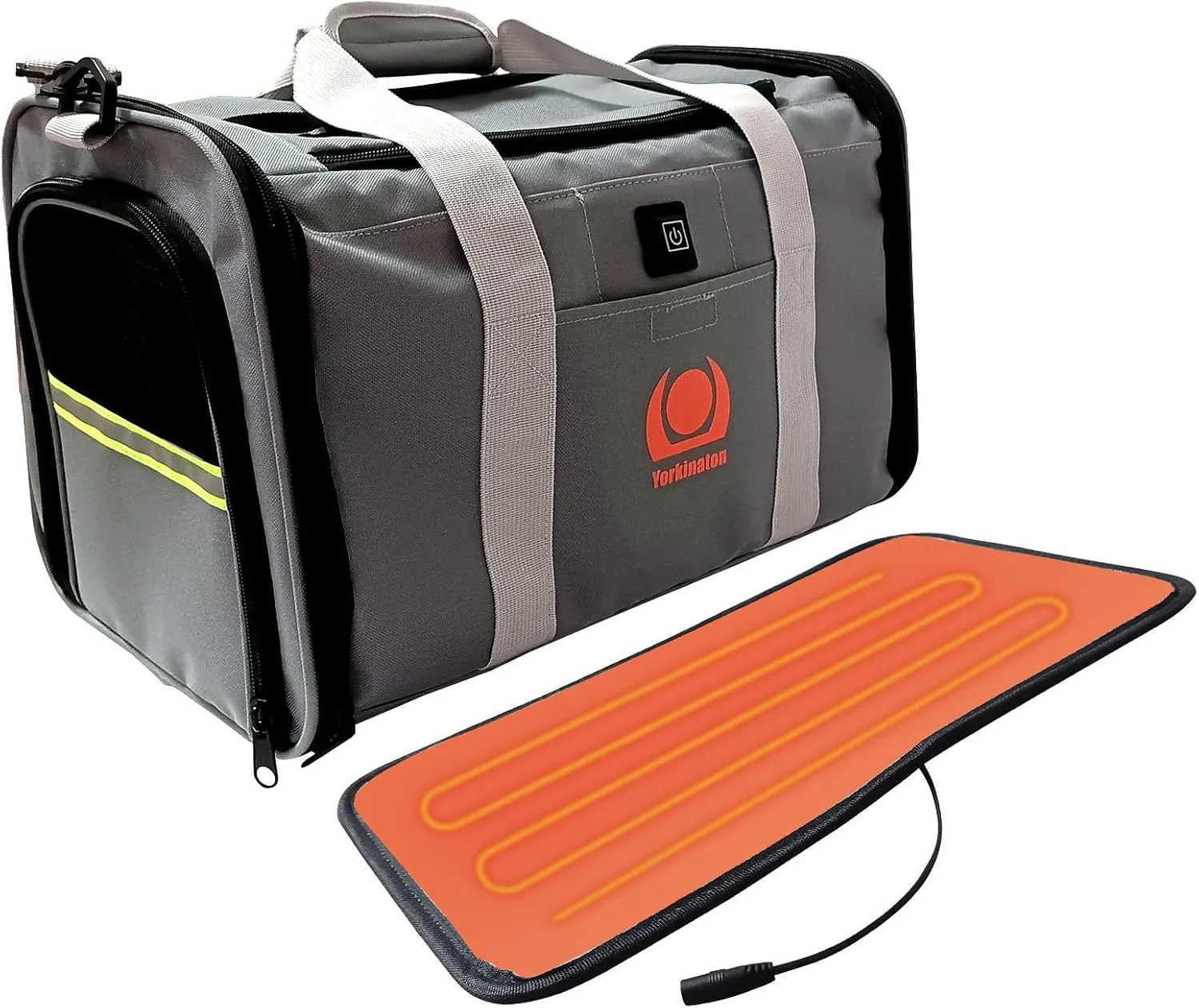 Airline Travel Cat Carrier Bag Up to 15 Lbs, Breathable Warm Dog Carriers for Small, Medium Cats, Small Dogs, Puppies, Portable Kennel with Soft Washable Dog Heating Pad Gray