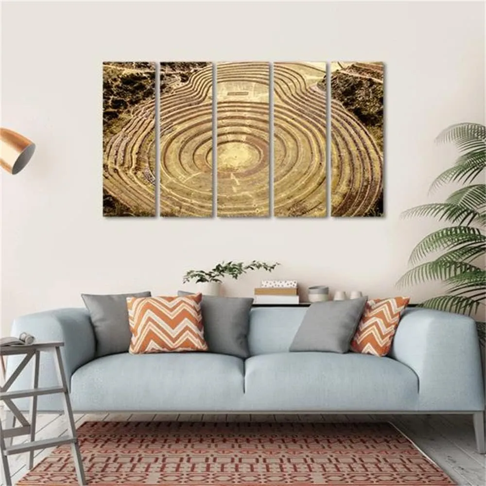 akia Canvas Wall Art Landscape Theme Pictures Home Decor Prints Moray Quechua Peru Paintings for Living Room Bathroom Bedroom Kitchen Office Decoration Natural Scenery Artwork