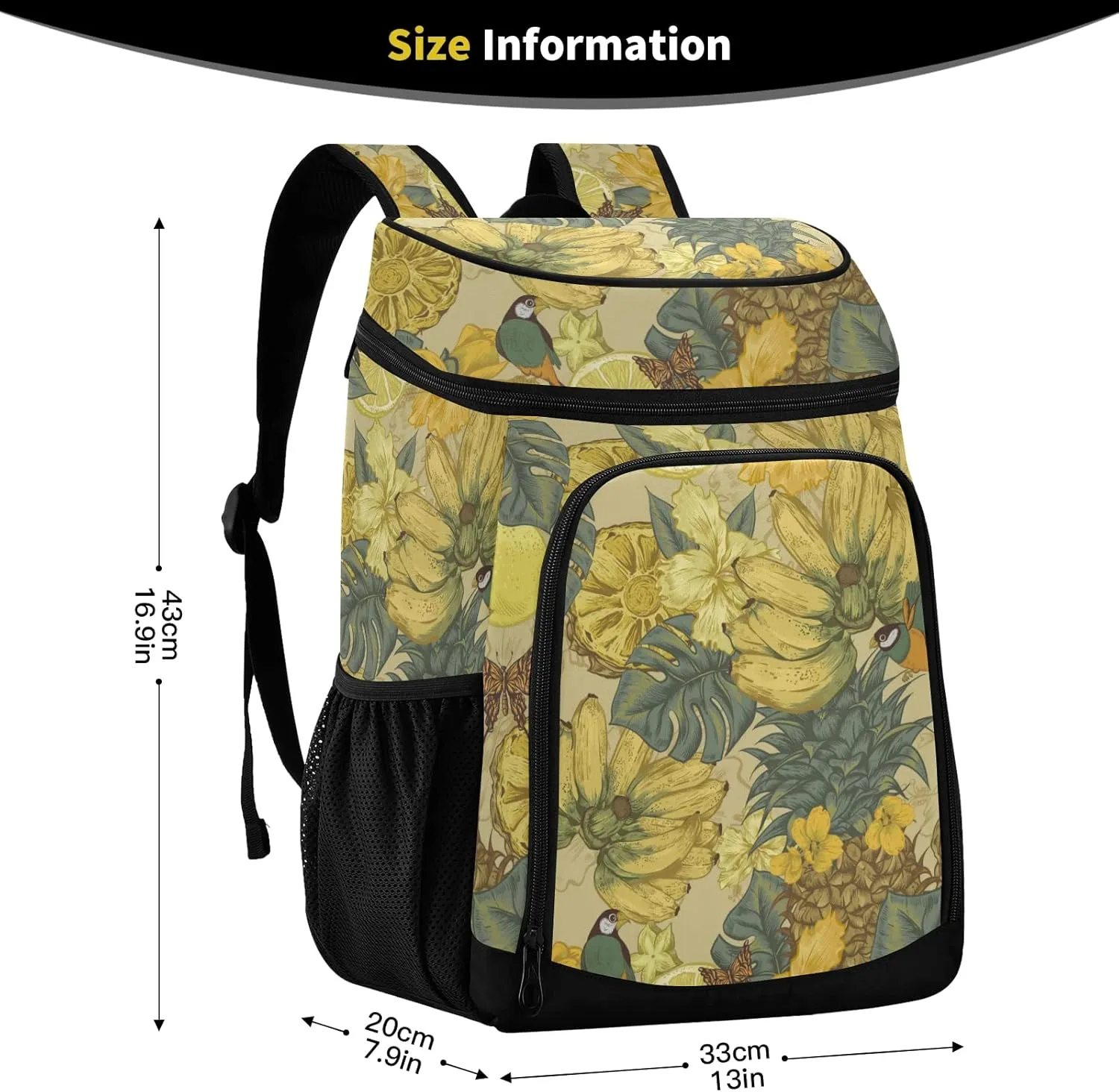 ALAZA Cooler Backpack Reusable Insulated Lunch Bag with Adjustable Shoulder Strap for Women Men Picnic Work College Hiking Camping Office Beach