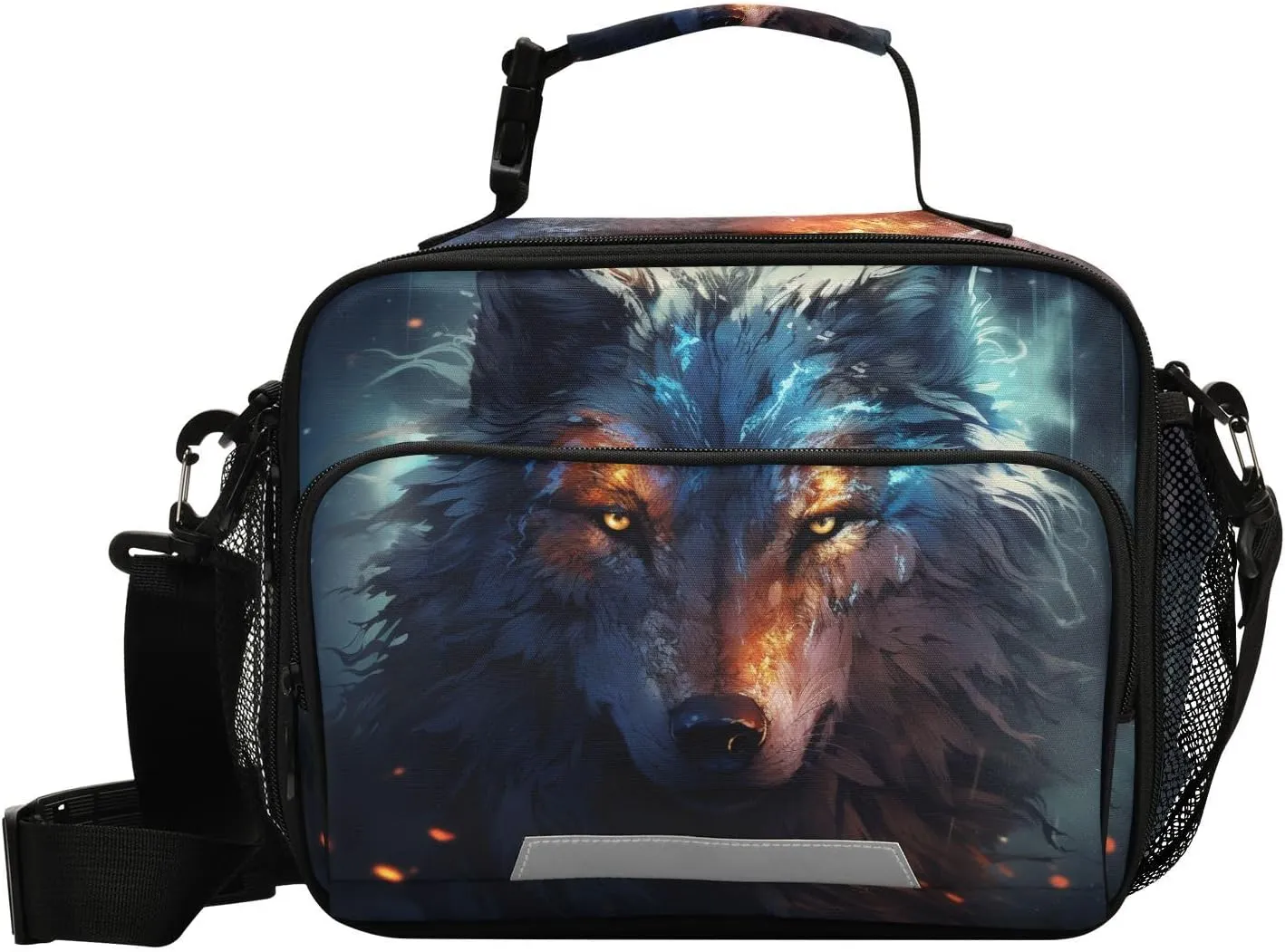 ALAZA Wolf and Forest Insulated Lunch Bag Portable Reusable Cooler Lunch Tote Bag with Shoulder Strap for Women Men Work Office Picnic College