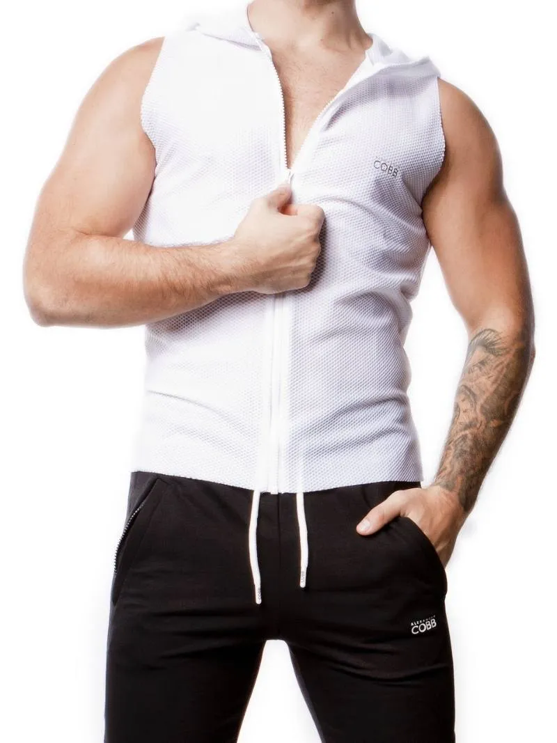 Alexander Cobb Sleeveless Mesh Hoodie Tank: SIZES LARGE, 2XL