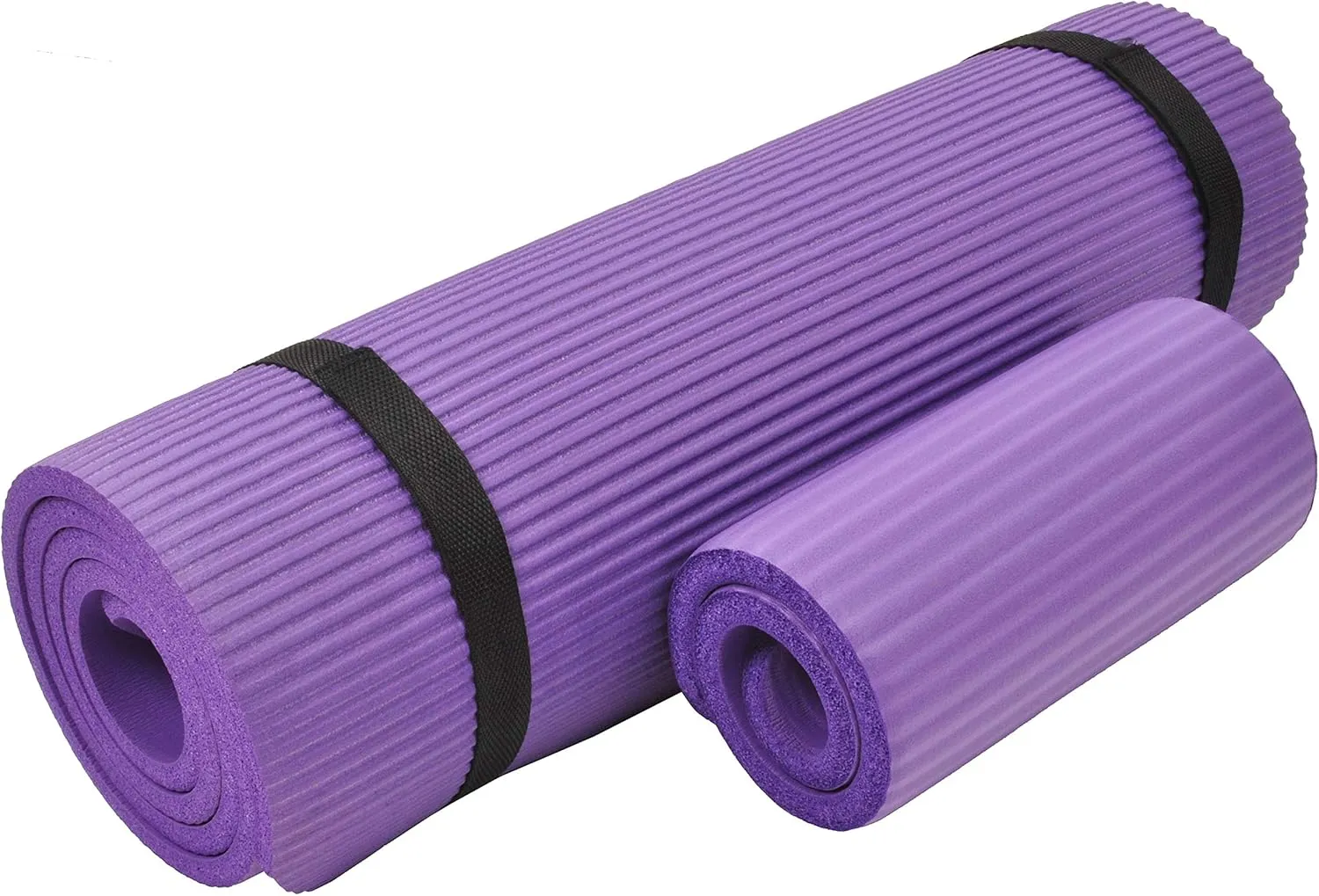 All Purpose 1/2-Inch Extra Thick High Density Anti-Tear Exercise Yoga Mat and Knee Pad with Carrying Strap and Optional Yoga Blocks, Multiple