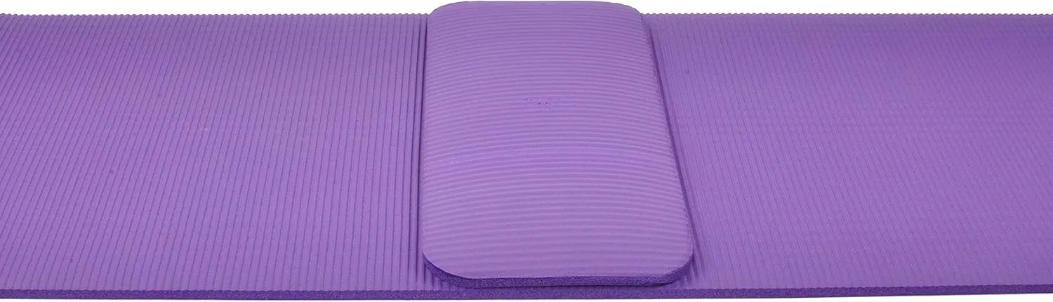 All Purpose 1/2-Inch Extra Thick High Density Anti-Tear Exercise Yoga Mat and Knee Pad with Carrying Strap and Optional Yoga Blocks, Multiple