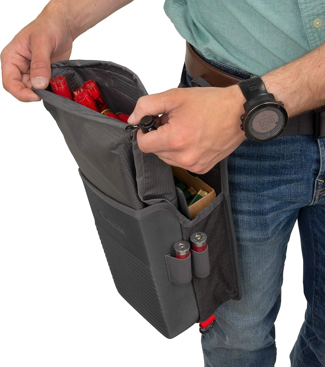 Allen CompanyAllen Company® Competitor Double Compartment Molded Shell Bag, Holds 50 Empty Hulls, Includes Quick Dump Removal Hull Bag and Heavy-Duty Release BuckleGray