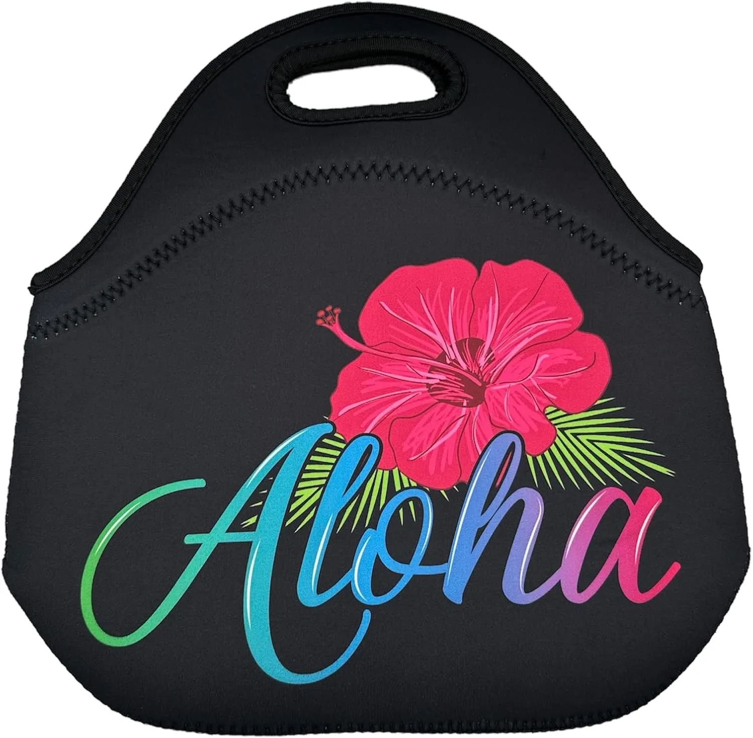 Aloha Designs ALOHA Neoprene Lunch Bag Travel Splash-proof insulated Lunch Tote Washable lunch container box for work picnic Bags with 1 Aloha Decal