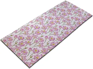 Ambesonne Lotus Yoga Mat Towel, Blossoming Flowers of Purification of Soul Homeopathic Remedy, Non-Slip Sweat Absorbent Yoga Pilates Workout Pad Cover, 25" x 70", Fern Green Yellow