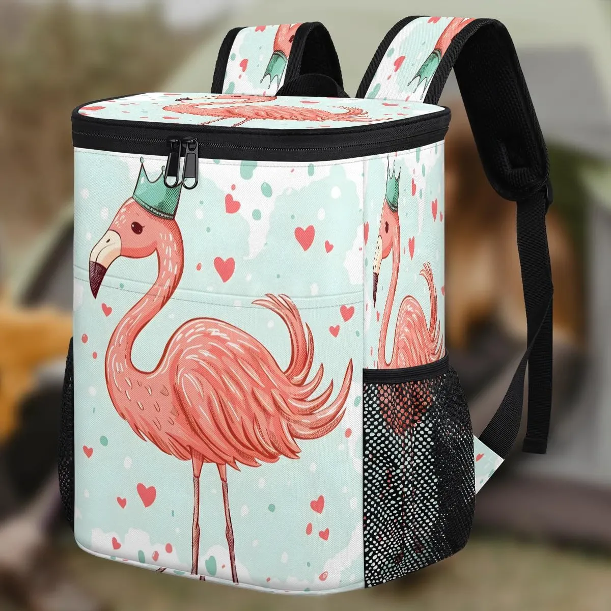 Animal Owl Eyes Backpack Cooler Leakproof Insulated Cooler Bag Beach Travel Camping Lunch Backpack for Men Women