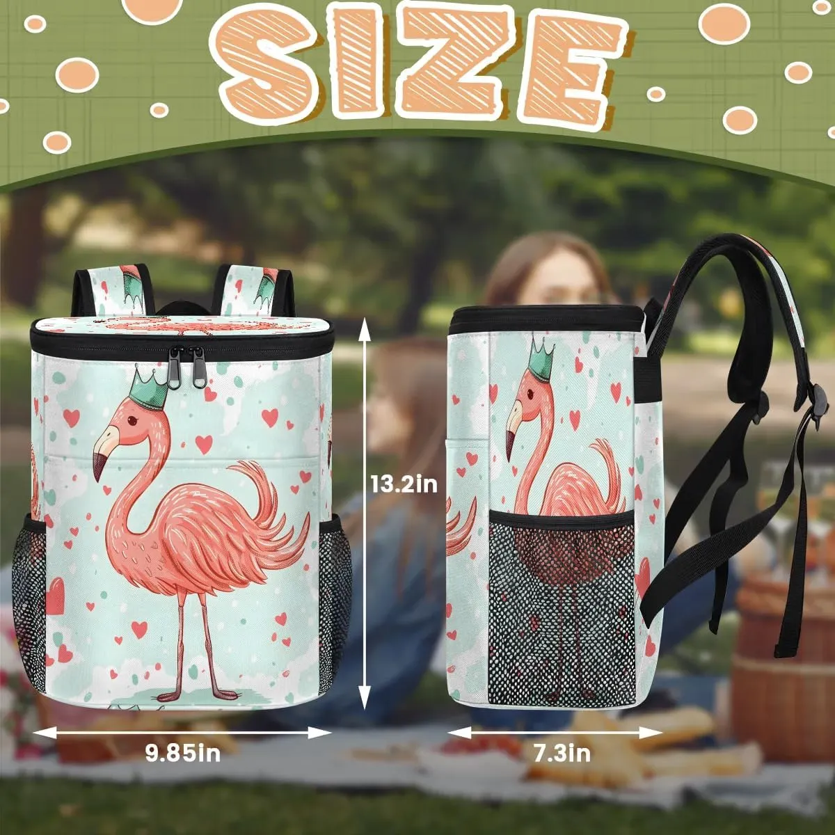 Animal Owl Eyes Backpack Cooler Leakproof Insulated Cooler Bag Beach Travel Camping Lunch Backpack for Men Women