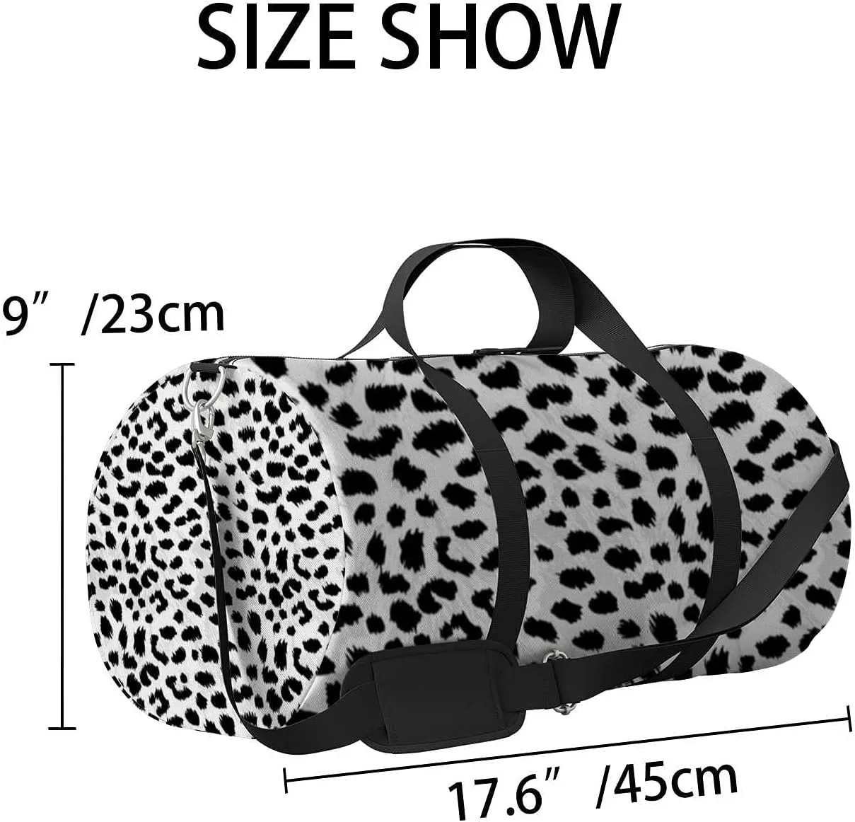 Animals Cheetah Spots Sports Duffel Bag Travel Gym Tote Bags Lightweight Durable Shoulder Strap Waterproof Polyester Outside Mesh Pocket Overnight Trip Duffel Bag for Women Men