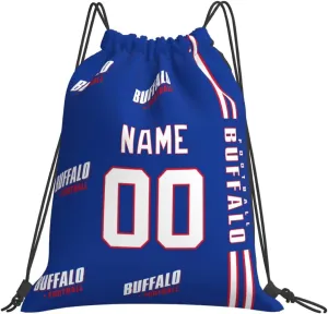 ANTKING Buffalo Drawstring Bags Custom any Name and Number Backpack for Men Youth Boy Gifts 14" X 16"