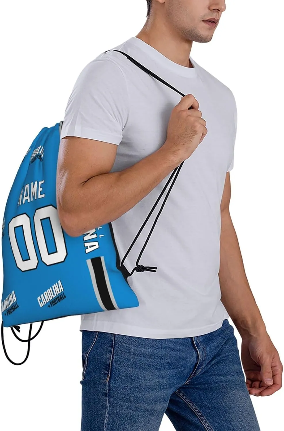ANTKING Carolina Drawstring Bags Custom any Name and Number Backpack for Men Youth Boy Gifts 14" X 16"