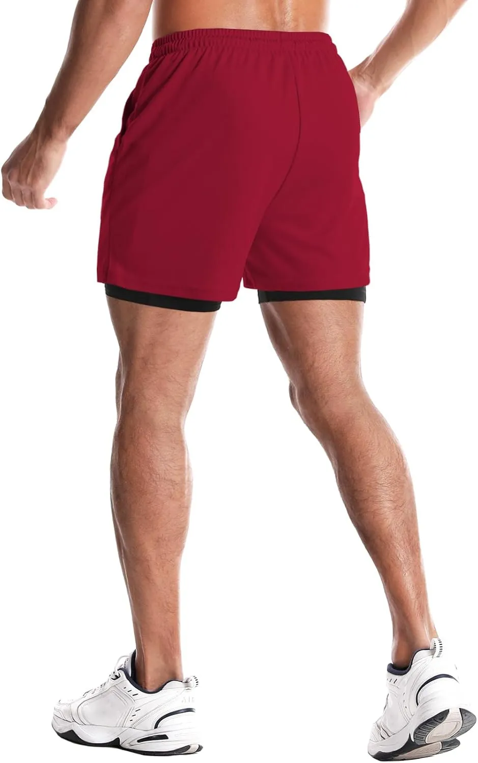 Aolesy Men's Gym Shorts with Liner - 5” Lightweight Running Shorts Mesh Workout Athletic Shorts with 5 Pockets