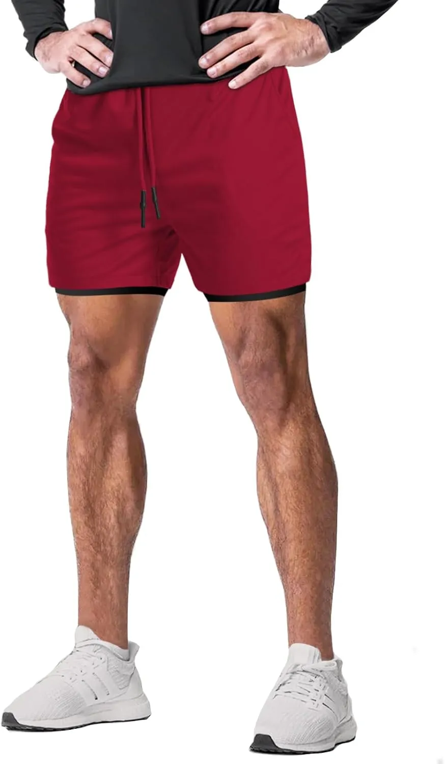 Aolesy Men's Gym Shorts with Liner - 5” Lightweight Running Shorts Mesh Workout Athletic Shorts with 5 Pockets