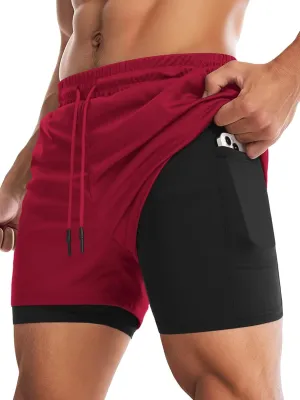 Aolesy Men's Gym Shorts with Liner - 5” Lightweight Running Shorts Mesh Workout Athletic Shorts with 5 Pockets