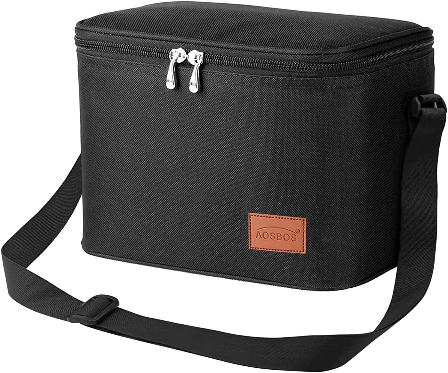 Aosbos Insulated Lunch Box for Men Women Leakproof Cooler Bag Reusable Lunch Tote Bag Adult Lunch Pail Thermal Lunch Boxes Bento Lunch Box Bag 7.5L Black