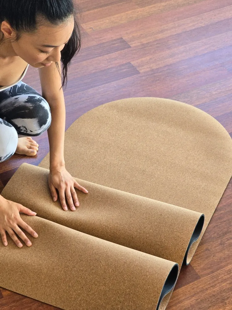 Arch Cork Yoga Mat with Rubber Back| Plain Solid Tone | 5mm