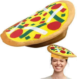 ArtCreativity Funny Pizza Hat, Fun Halloween Costume Accessory for Kids and Adults, Pizza Party Supplies Decorations, One Size Fits Most, Crazy Silly Hat with Felt Toppings and Plush Fabric