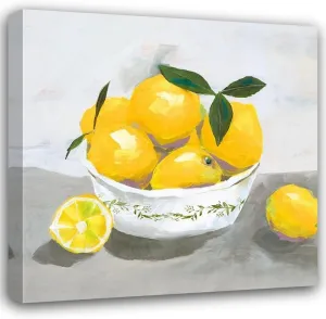 ArtDirect Lemons 15x15 Gallery Wrapped Canvas Museum Art by Isabelle Z