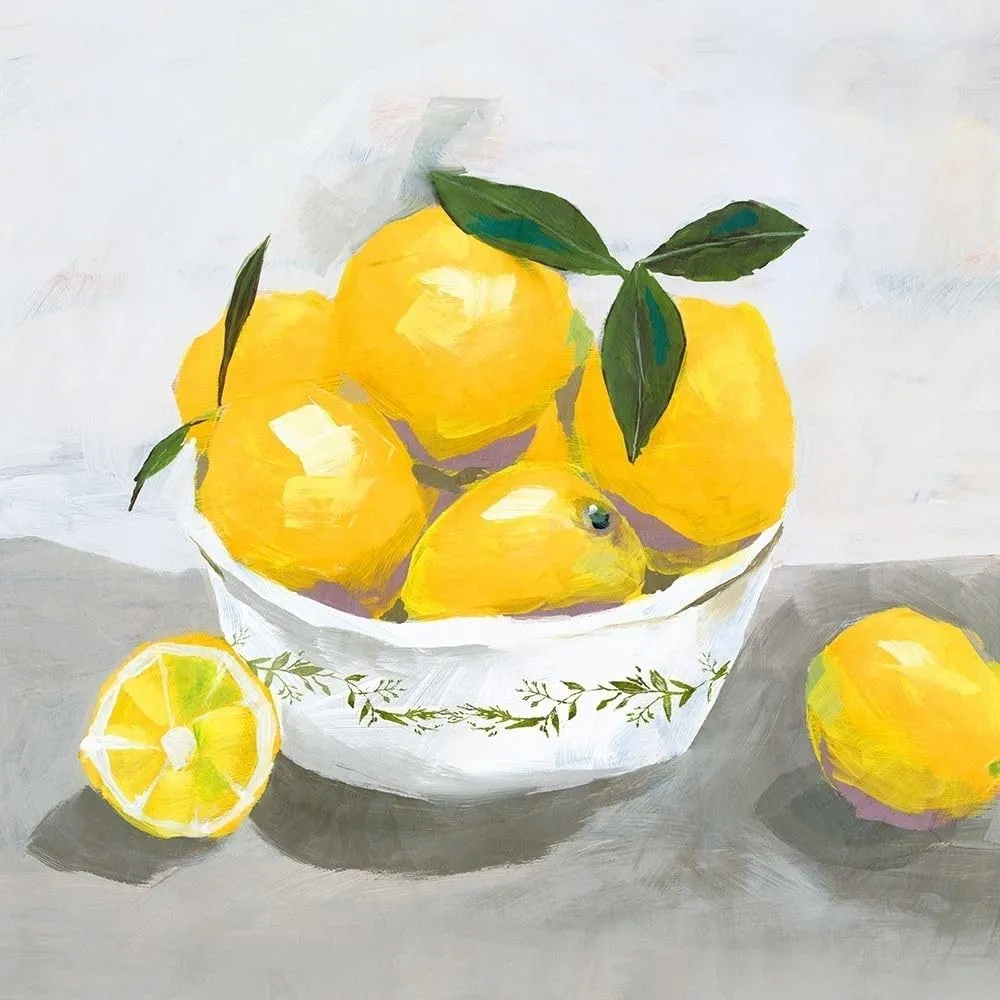 ArtDirect Lemons 15x15 Gallery Wrapped Canvas Museum Art by Isabelle Z