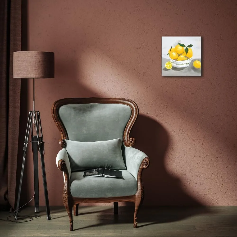 ArtDirect Lemons 15x15 Gallery Wrapped Canvas Museum Art by Isabelle Z