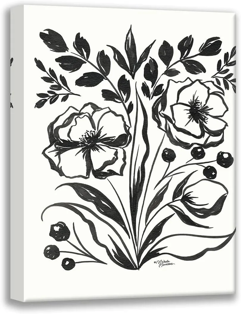 ArtDirect Norman, Michele 19x24 Gallery Wrapped Canvas Museum Art Titled: Maya Floral