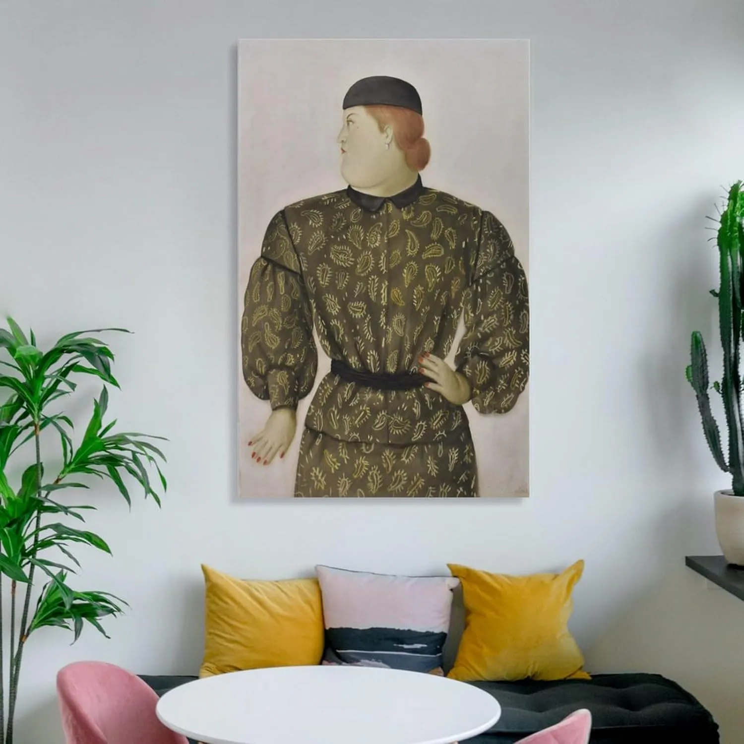 Artist Fernando Botero Canvas Wall Art Mujer Vestida Por Hanae Mori 1981 Posters For Room Aesthetic Canvas Painting Posters And Prints Wall Art Pictures for Living Room Bedroom Decor 20x30inch(50x75c