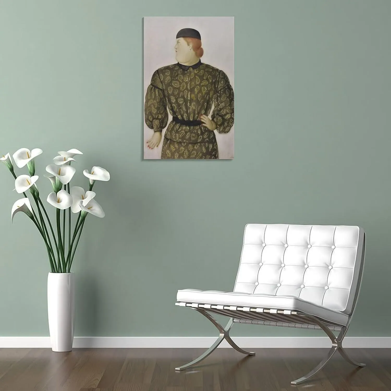 Artist Fernando Botero Canvas Wall Art Mujer Vestida Por Hanae Mori 1981 Posters For Room Aesthetic Canvas Painting Posters And Prints Wall Art Pictures for Living Room Bedroom Decor 20x30inch(50x75c